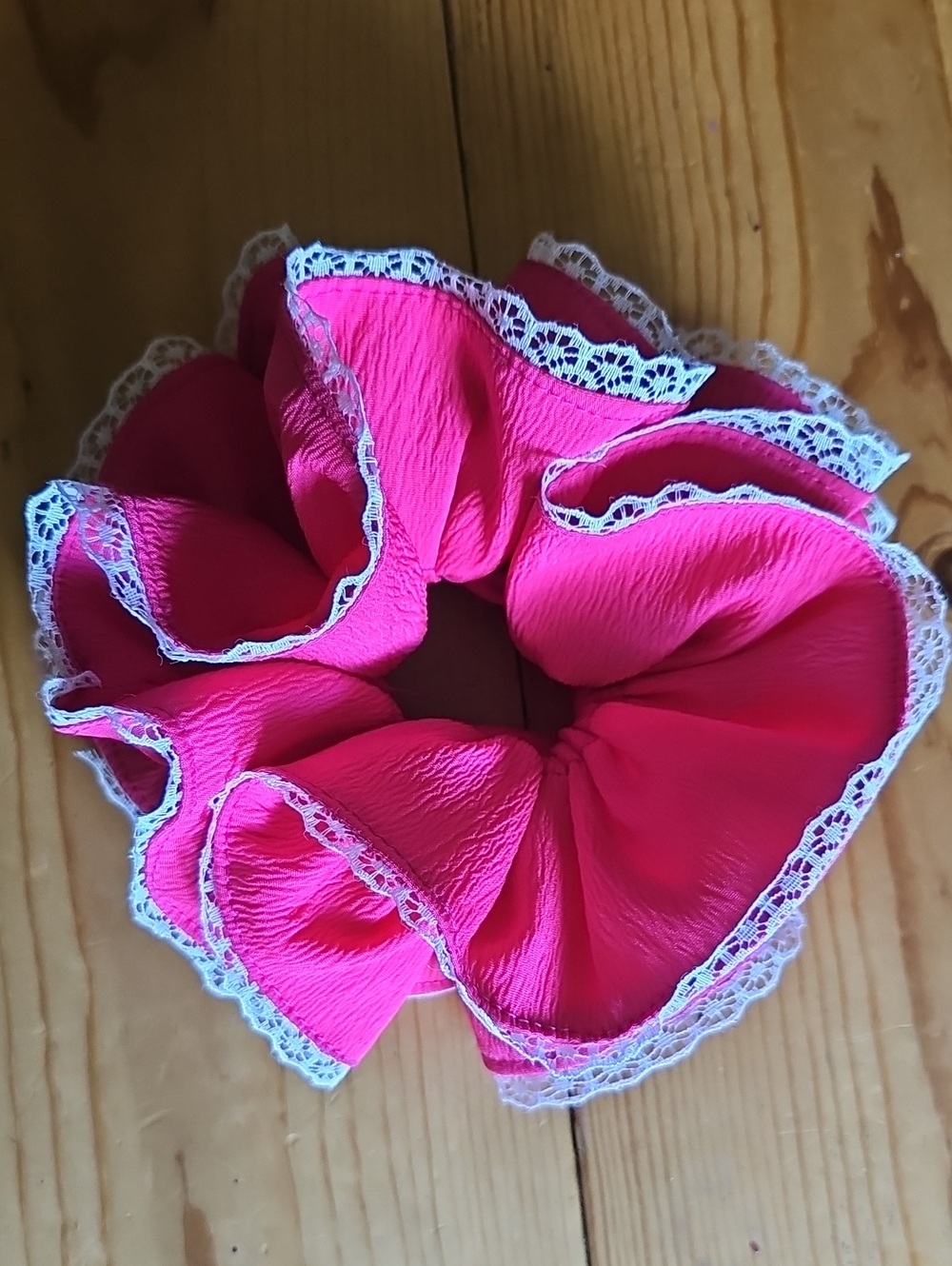 Handmade Ruffle Lace Scrunchie – - Picture 3 of 3